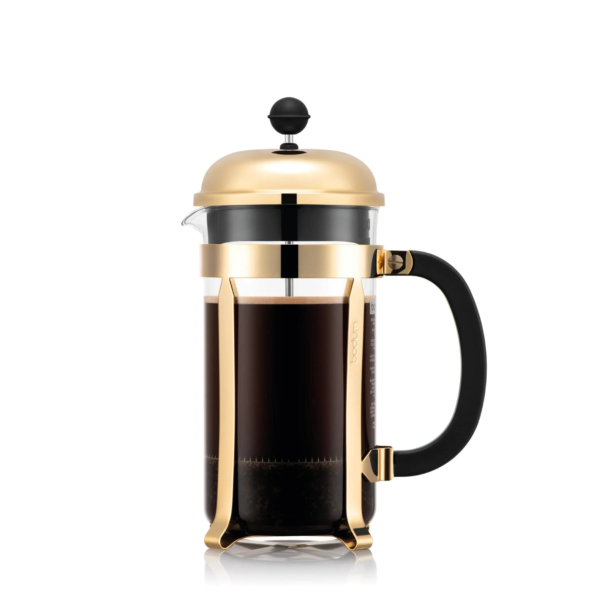 Bodum 34oz Chambord French Press Coffee Maker, High-Heat Borosilicate Glass, Gold – Made in Portugal