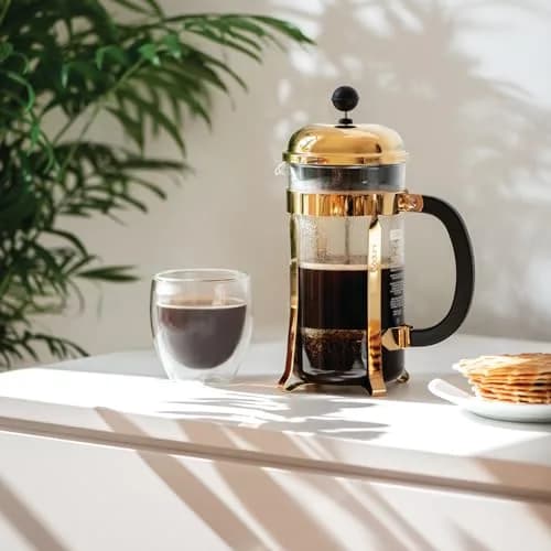 Bodum 34oz Chambord French Press Coffee Maker, High-Heat Borosilicate Glass, Gold – Made in Portugal thumbnail 7
