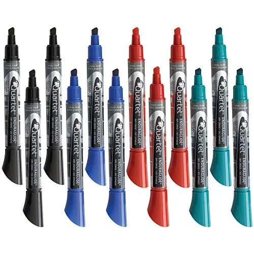 Quartet EnduraGlide Dry Erase Markers, Chisel Tip, Assorted Classic Colors, 12 Pack thumbnail 1