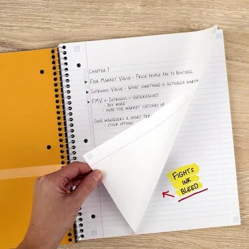 Five Star Spiral Notebook 100 Sheets Blue | College Ruled Paper, 8.5" x 11", Study App Integration thumbnail 5
