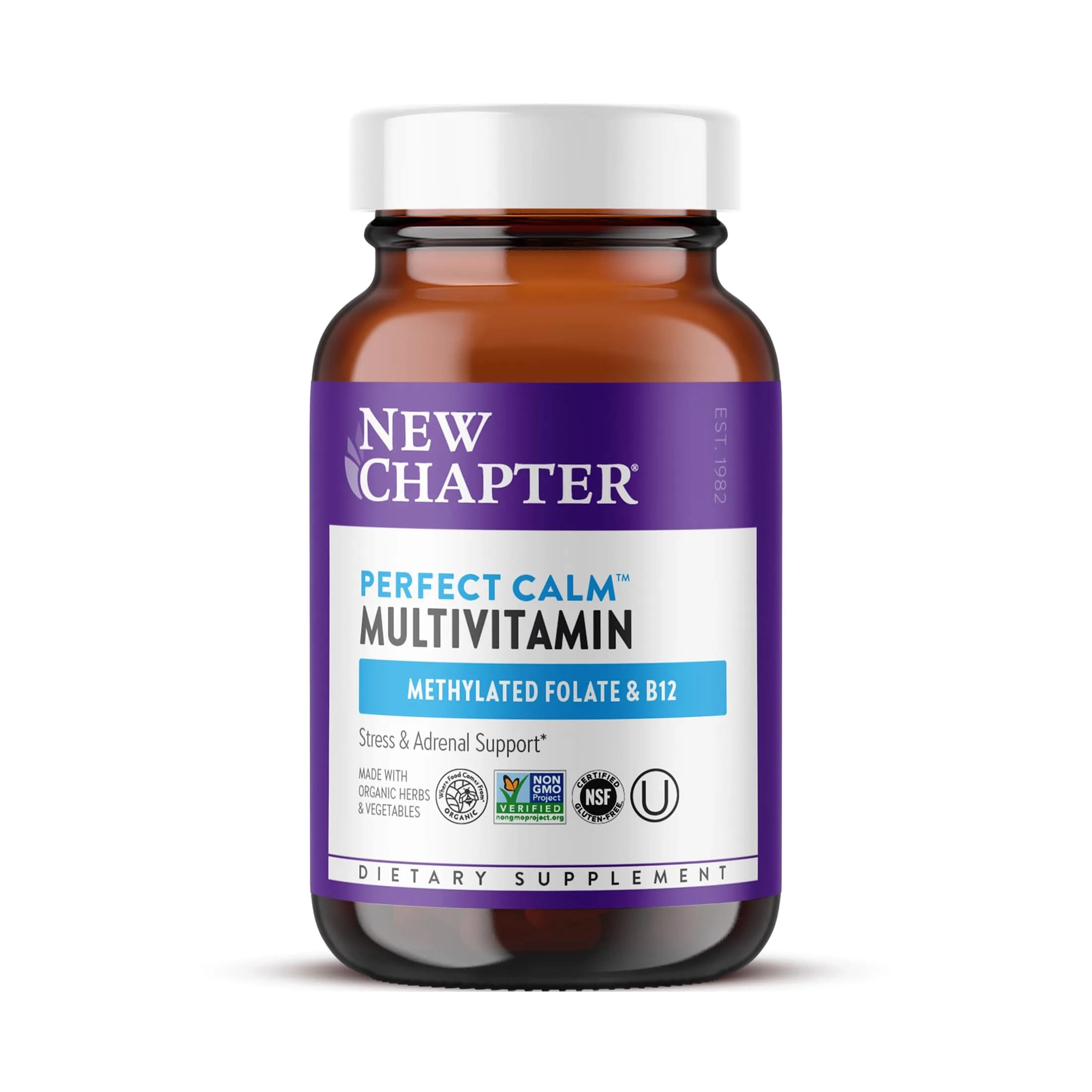New Chapter Perfect Calm Stress Multivitamin 144 Count | Supports Mood & Stress, Fermented with Organic Botanicals - main product image