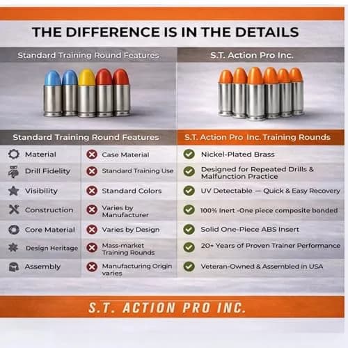S.T. Action Pro 9mm Snap Caps 10-Pack | Inert Dummy Rounds for Dry Fire & Reloading thumbnail 3