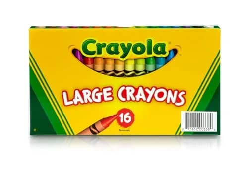 Crayola Large Crayon Set 16 Assorted Colors | Comfortable Grip for Kids & Classroom thumbnail 1