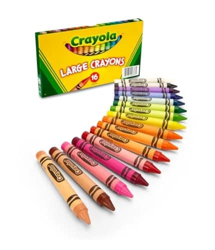 Crayola Large Crayon Set 16 Assorted Colors | Comfortable Grip for Kids & Classroom thumbnail 5