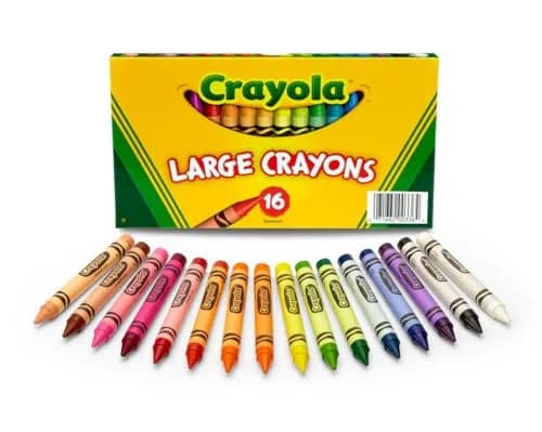 Crayola Large Crayon Set 16 Assorted Colors | Comfortable Grip for Kids & Classroom thumbnail 3