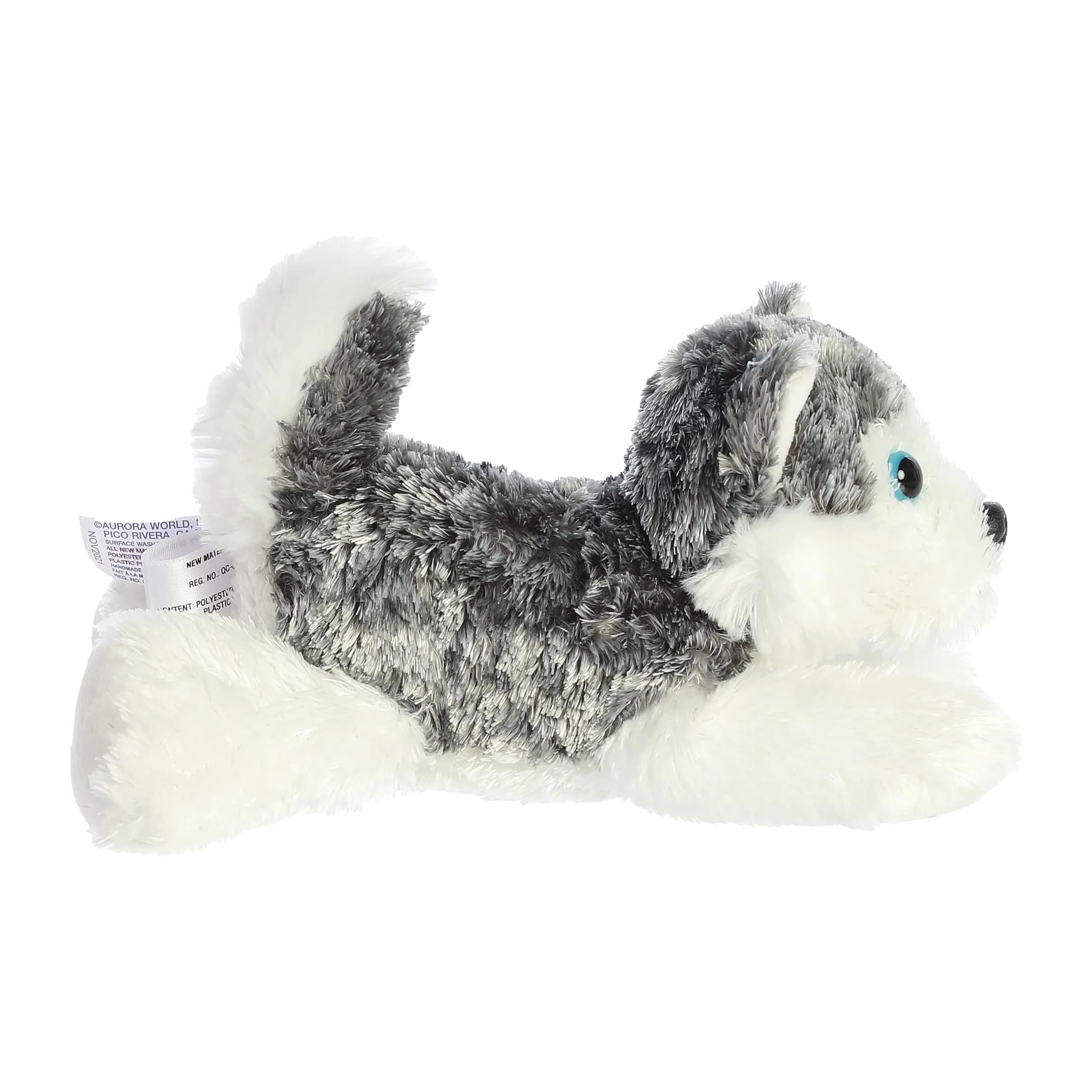 Aurora Adorable Mini Flopsie Mush Husky Stuffed Animal Toy - 20.3cm (8 Inches) Gray | ASTM-Tested for Safe Play thumbnail 3