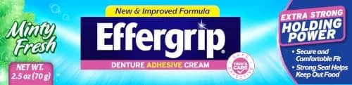 Effergrip Denture Adhesive Cream, Minty Fresh, 2.5 Oz | Zinc-Free, Extra Strong Grip, ADA Seal thumbnail 7