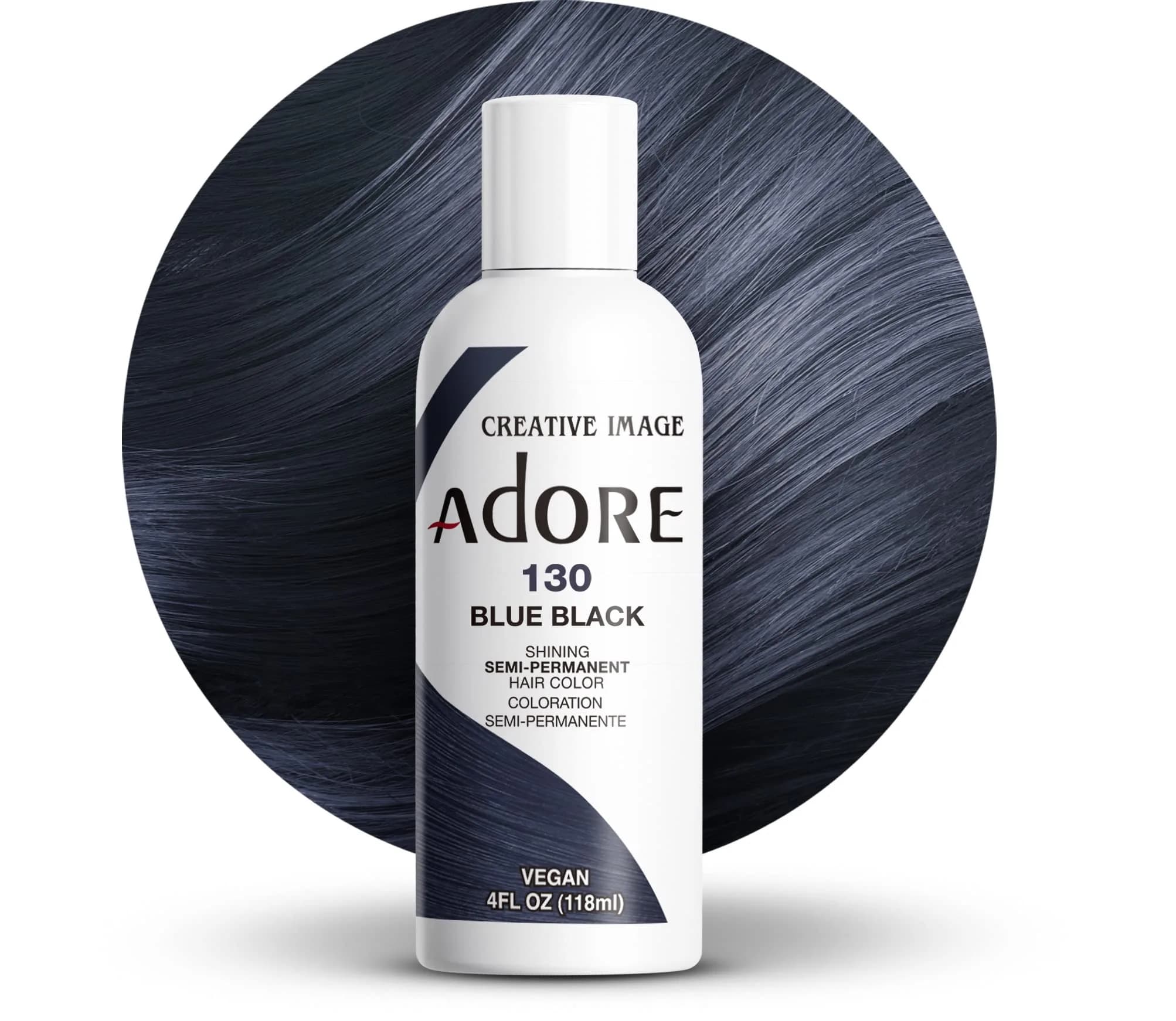 Adore Semi Permanent Hair Color, 072 Paprika, 4 Fl Oz | No Ammonia, Peroxide or Alcohol, Lasts 4 Weeks — 130 Blue Black / 4 Fl Oz