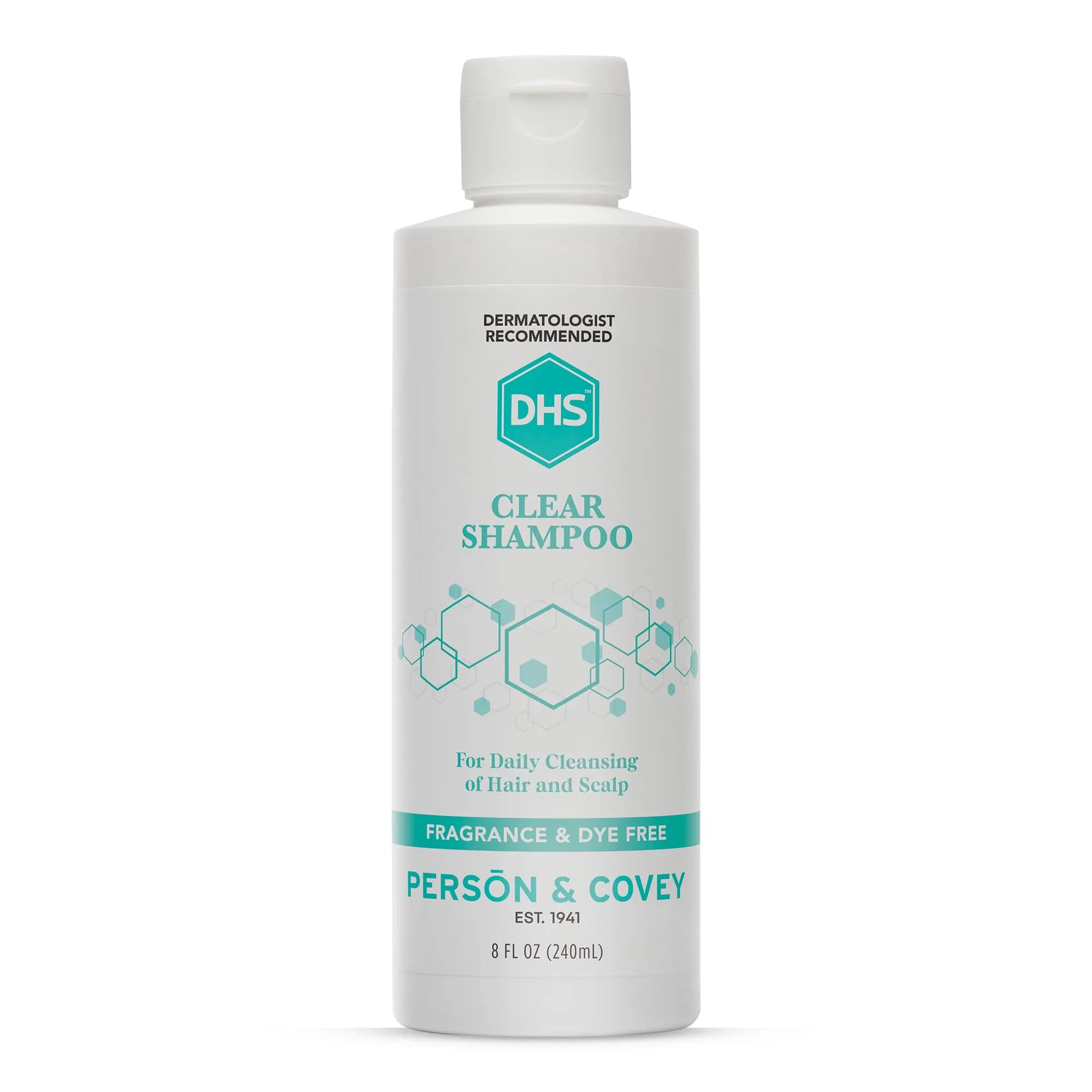 DHS Clear Shampoo for Sensitive Skin 16oz | Gentle, Fragrance-Free, Dermatologist Recommended — 8 Fl Oz