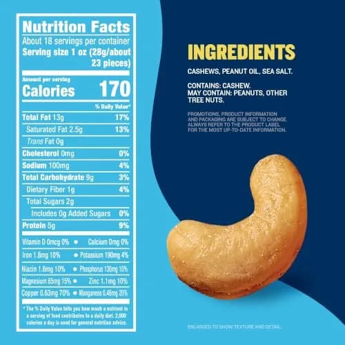 PLANTERS Deluxe Salted Whole Cashews 18.25 Oz | Plant Based Protein Snack with Rich Flavor thumbnail 4