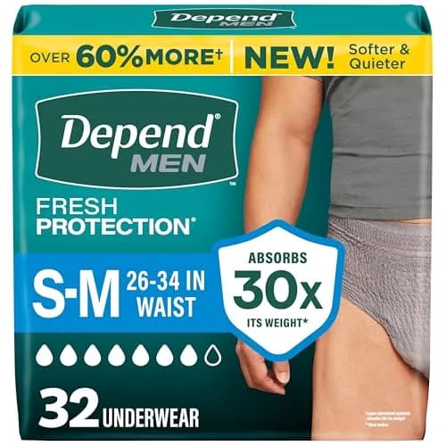 Depend Adult Diapers Small/Medium | Maximum Absorbency & Odor Control for Men thumbnail 1