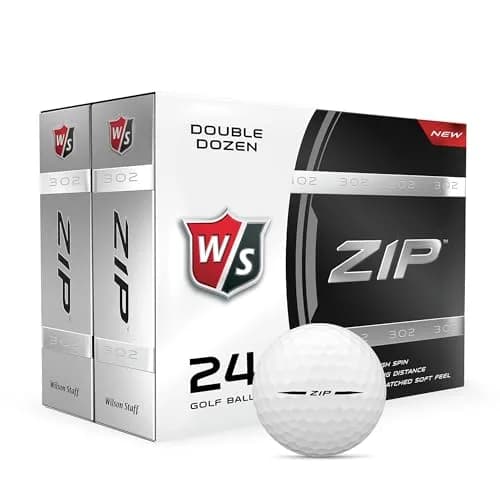 Wilson Staff Zip Golf Balls- White, 24 Pack | Minimal Spin & Max Distance thumbnail 1