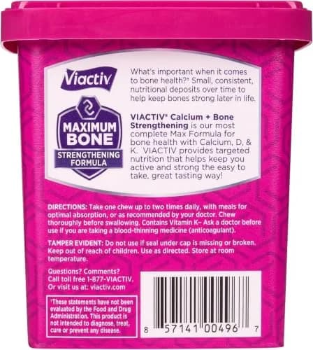 Viactiv Calcium + Vitamin D Soft Chews 60 Count | Caramel Flavor for Bone Support thumbnail 4