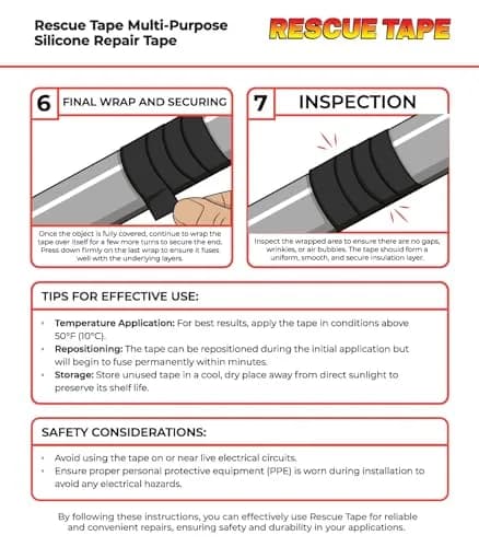 Bond It Rescue Tape Self-Fusing Silicone Repair Tape 1 in x 12 ft Clear | Waterproof Leak Seal & Electrical Insulation thumbnail 9