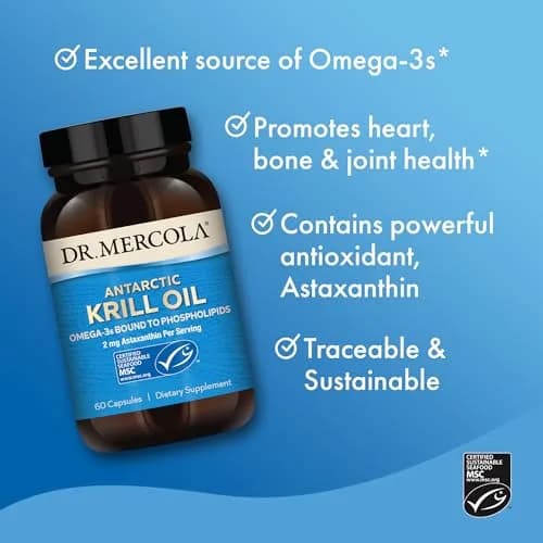 Dr. Mercola Antarctic Krill Oil, 1,000 mg, 60 Capsules | Supports Brain, Heart & Immune Health thumbnail 4