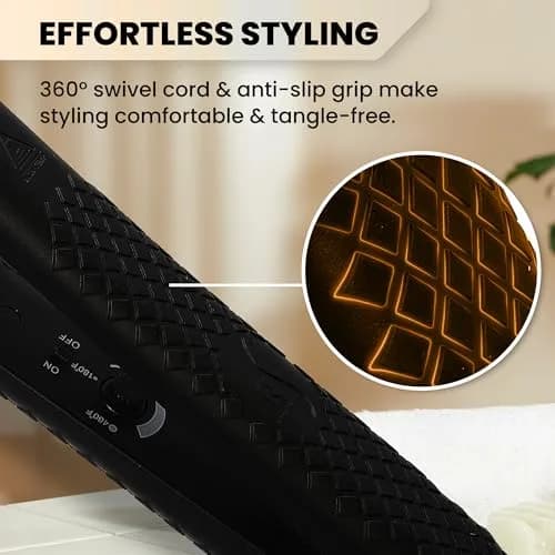 HerStyler Superstyler Onyx Ceramic Flat Iron - Travel Friendly - 1.25 inch | Salon Style, Negative Ion Technology thumbnail 4