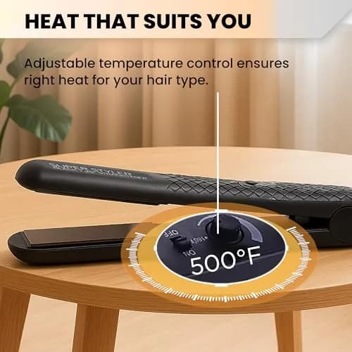 HerStyler Superstyler Onyx Ceramic Flat Iron - Travel Friendly - 1.25 inch | Salon Style, Negative Ion Technology thumbnail 7