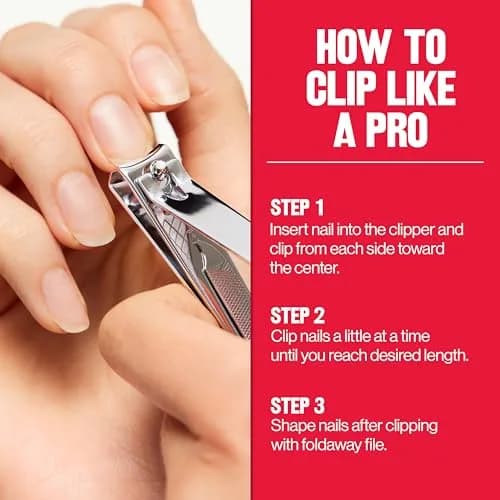 Revlon Nail Clipper With File, Curved Blade for Accurate Trimming & Grooming, Silver (9.5g) thumbnail 7
