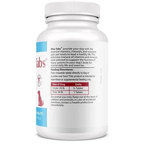 Vita-Tabs Multivitamin & Mineral Supplement for Dogs | Liver Flavored Chewable Tablets for Skin, Coat & Energy, 60 Chews thumbnail 9