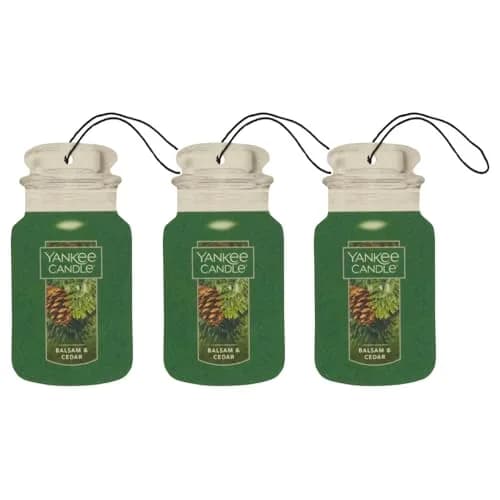Yankee Candle Balsam & Cedar Paper Car Jar Air Freshener, Pack of 3 | Long-Lasting Fragrance for Cars thumbnail 1