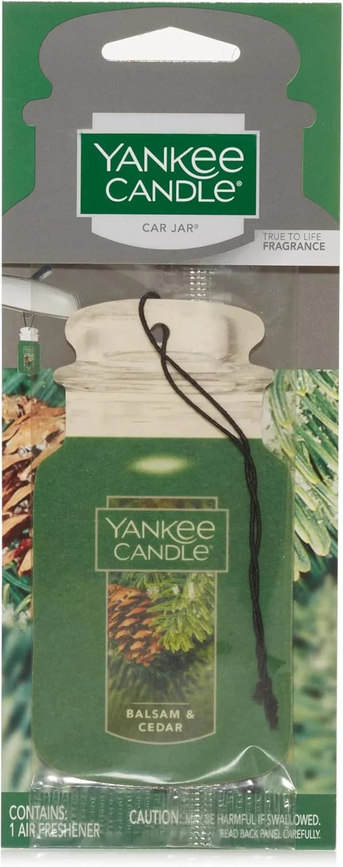 Yankee Candle Balsam & Cedar Paper Car Jar Air Freshener, Pack of 3 | Long-Lasting Fragrance for Cars thumbnail 4