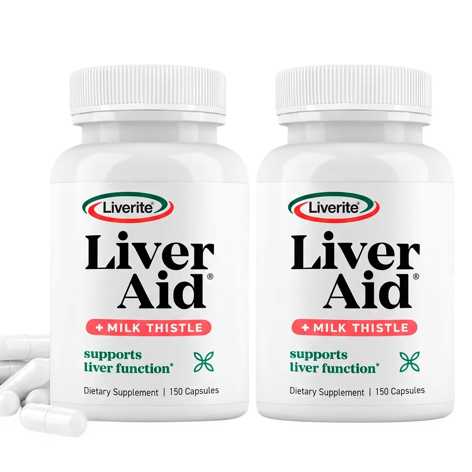 LIVERITE Liver Aid 2-Pack 150 Capsules | Supports Liver Function & Energy - main product image