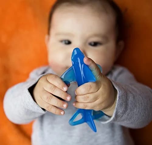 Baby Banana Shark Training Toothbrush 1 Count | Bendable Food-Grade Silicone for Gums & Teeth thumbnail 5