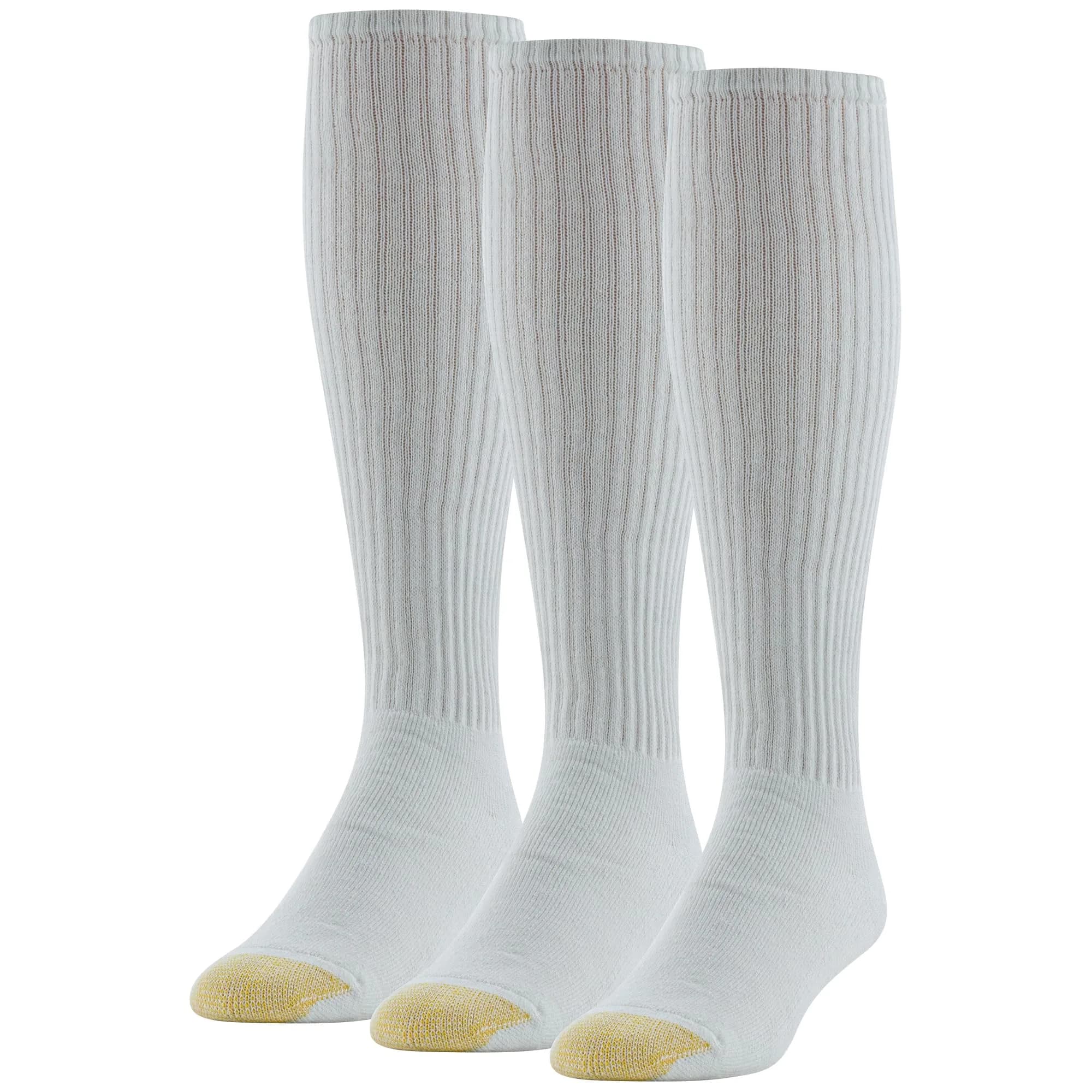 GOLDTOE Men's Ultra Tec Performance Over-The-Calf Athletic Socks, 3-Pairs, White, X-Large | Moisture Control & Durability - main product image