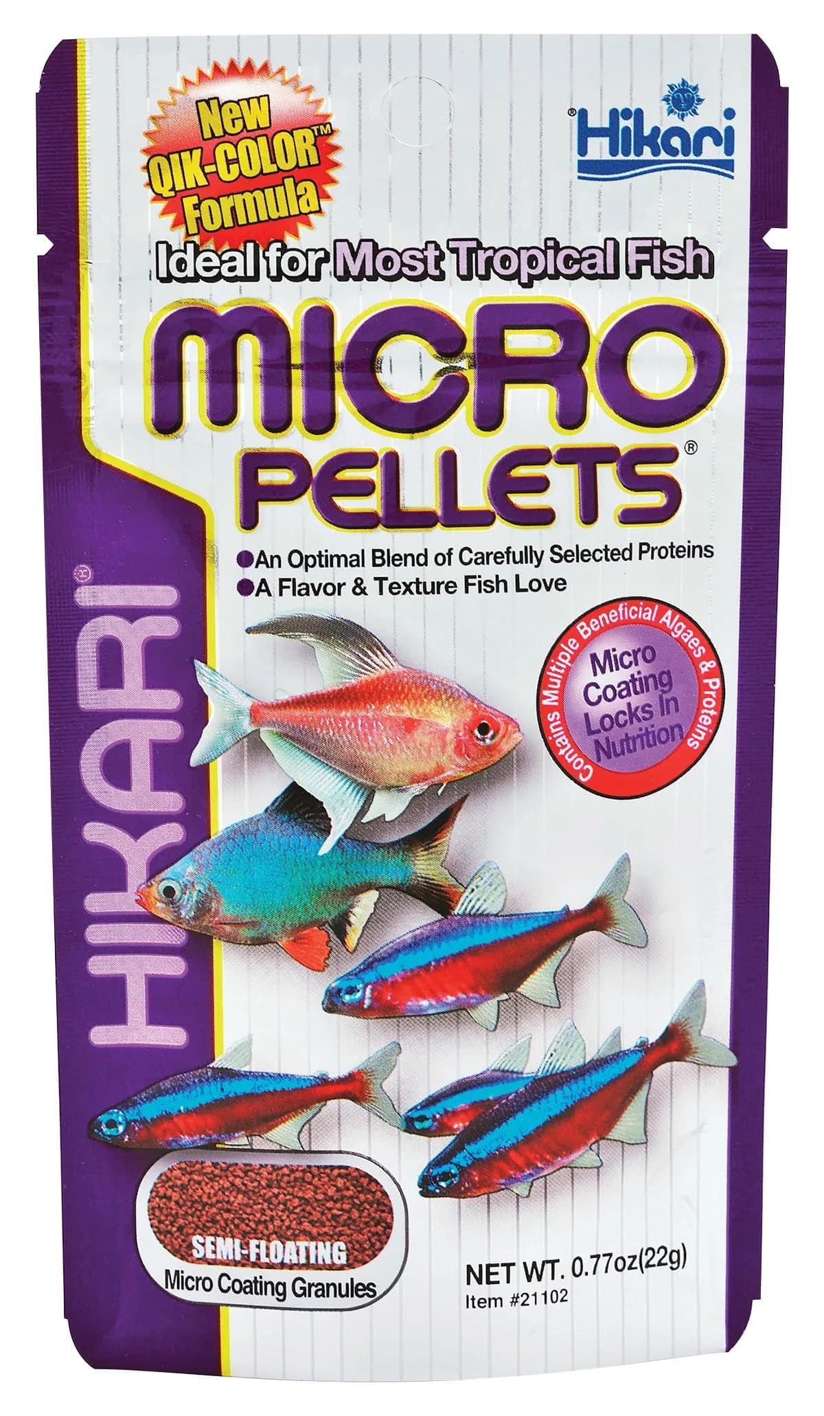 Hikari Micro Pellets Semi-Floating Fish Food 22g (0.77 oz) | Ideal for Small-Mouthed Freshwater Fish - main product image
