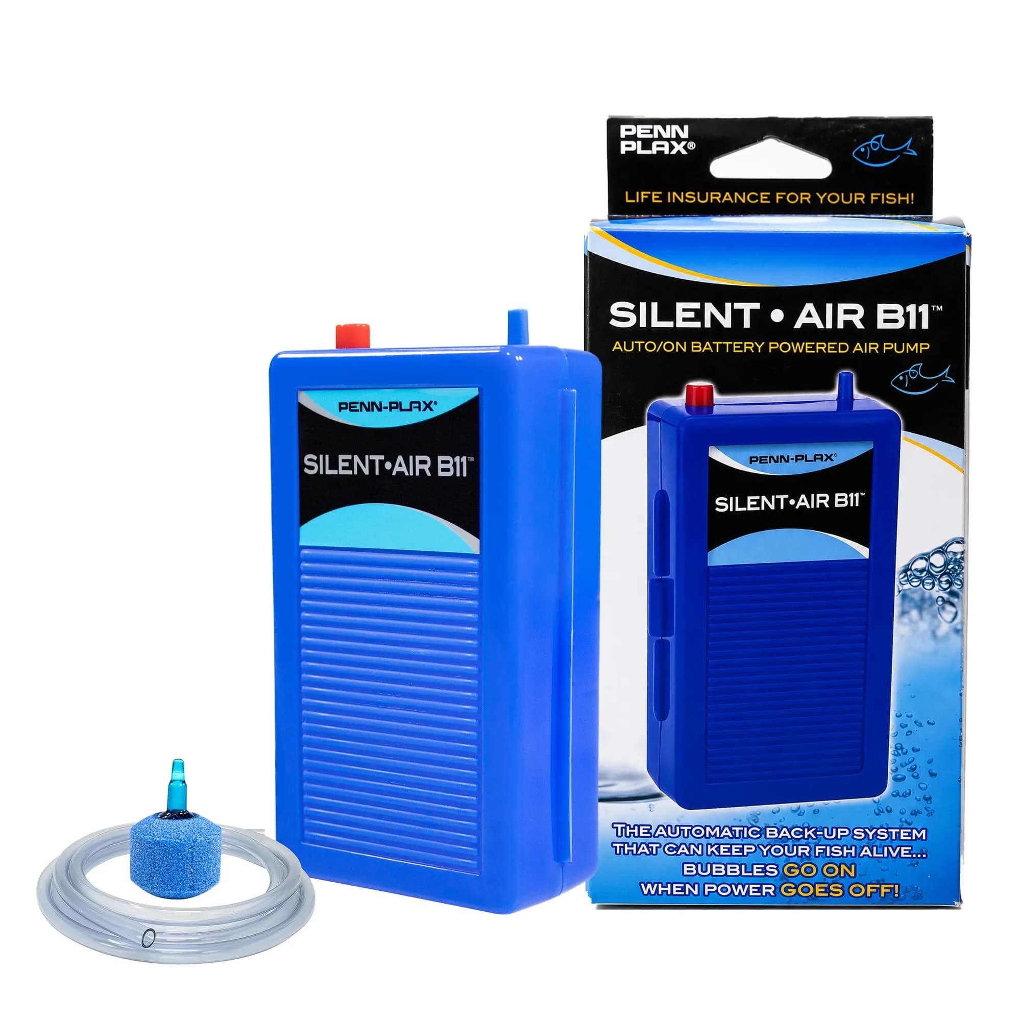 Penn-Plax Silent-Air Aquarium Air Pump with Battery Backup for Fish Tanks up to 29 Gallons | Emergency Power Outage Support - main product image