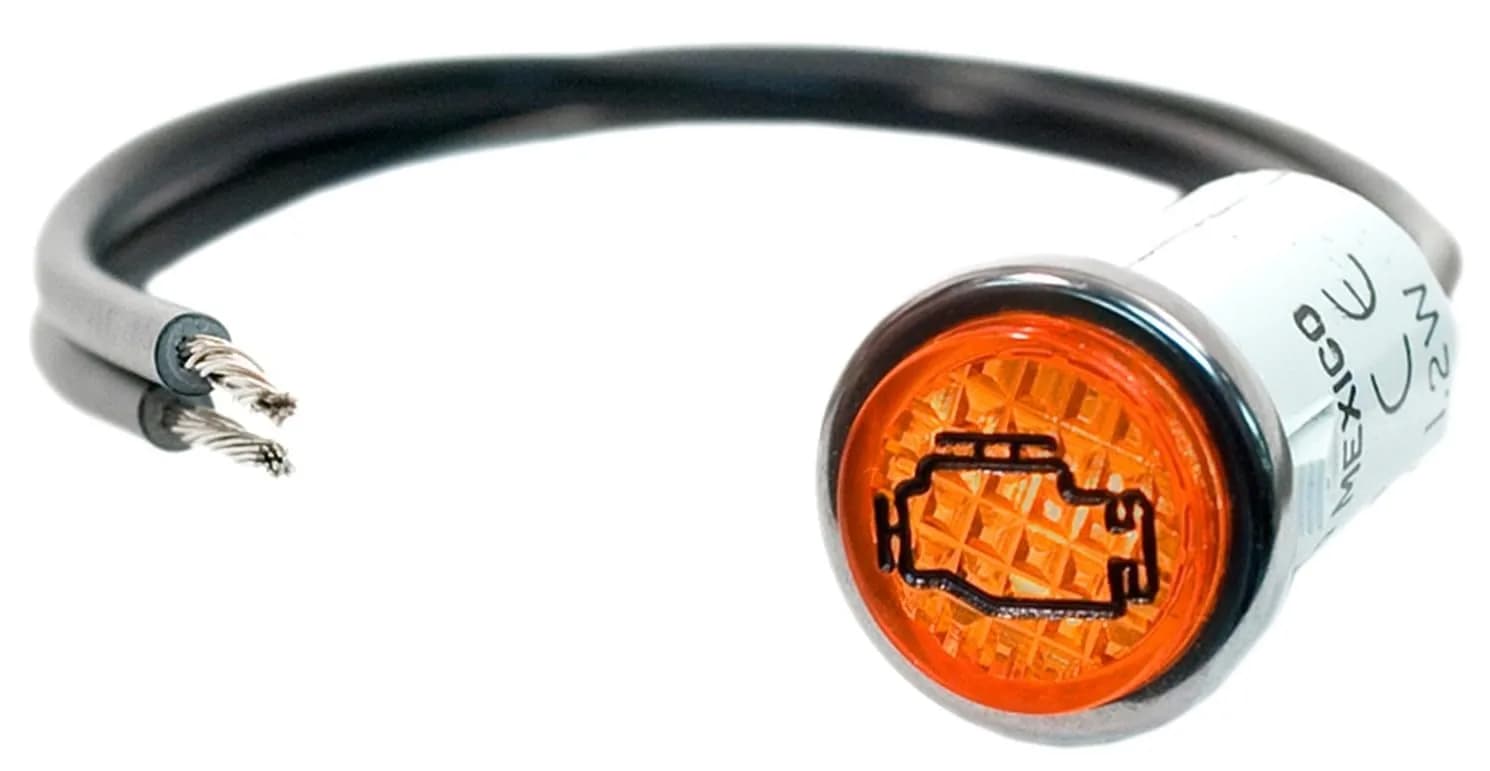Painless Performance 80207 Check Engine Light Indicator 1/2" Amber Lens | 12V Incandescent Bulb — Black