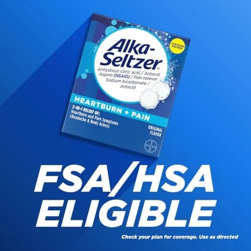Alka-Seltzer Heartburn + Pain Effervescent Tablets 72 ct | Fast Relief for Heartburn & Pain thumbnail 9