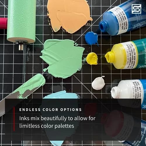 Speedball Water-Soluble Block Printing Ink Set – 4 Bold Colors 37ml (1.25 Fl Oz) | Satiny Finish for Lino & Fabric thumbnail 7