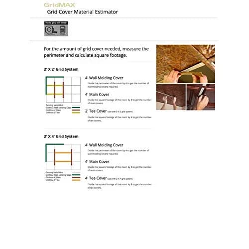 GridMAX Moonstone Copper Ceiling Grid Cover Kit 100 sq ft | Rust & Corrosion Resistant PVC Vinyl thumbnail 4