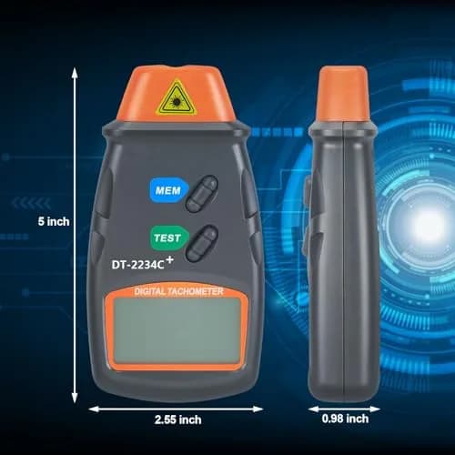 AGPTEK Professional Digital Laser Photo Tachometer Non Contact RPM Tach 131mm (5.16 inch) thumbnail 8
