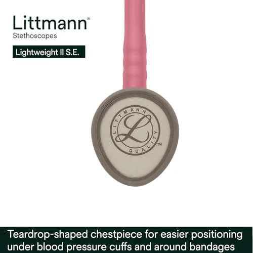 3M Littmann Lightweight II S.E. Stethoscope, 28" Pearl Pink Tube | Tunable Diaphragm & Dual-Sided Chestpiece thumbnail 3