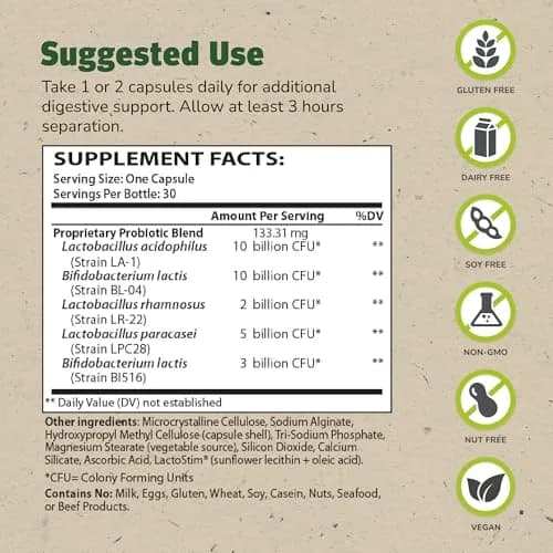 Theralac Multi-Strain Probiotic Capsules 60 Servings | Deep Gut Health & Bloating Relief thumbnail 2