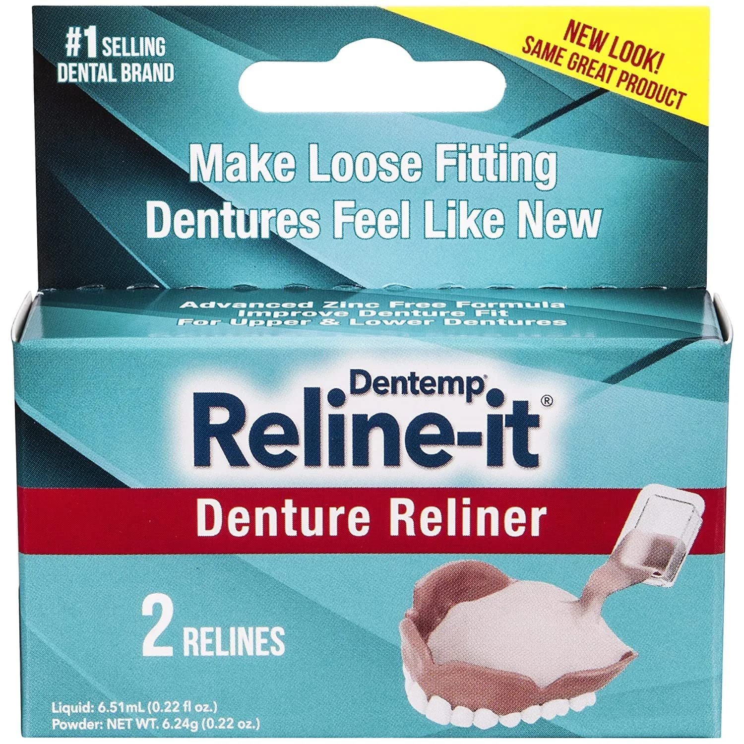 Dentemp Reline-It Advanced Denture Reline Kit | Soft Yet Firm Texture, Zinc-Free Formula, 2 Relines - main product image