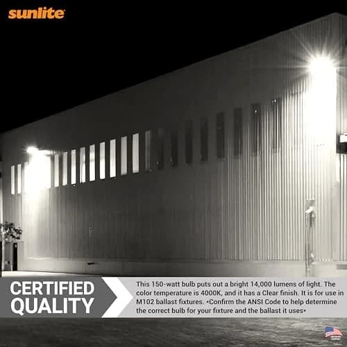 Sunlite Metal Halide Lamp 150W | Pulse Start, ED17, E26, 14000 Lumens, 4000K thumbnail 5