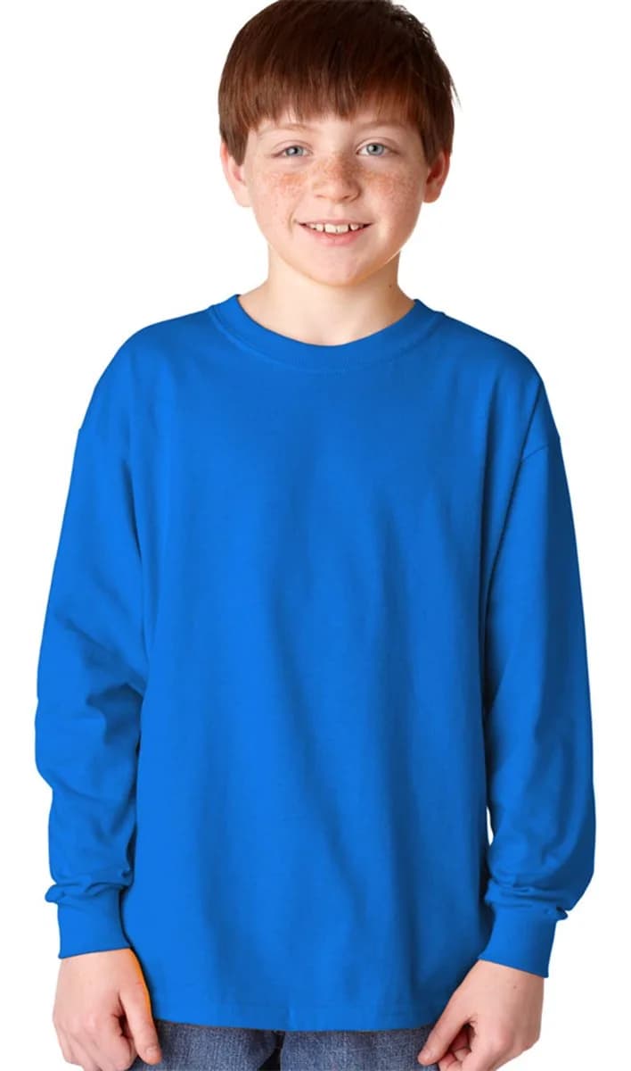 Gildan Heavy Cotton Long Sleeve T-Shirt 20F Royal Medium | Classic 100% Cotton Comfort - main product image