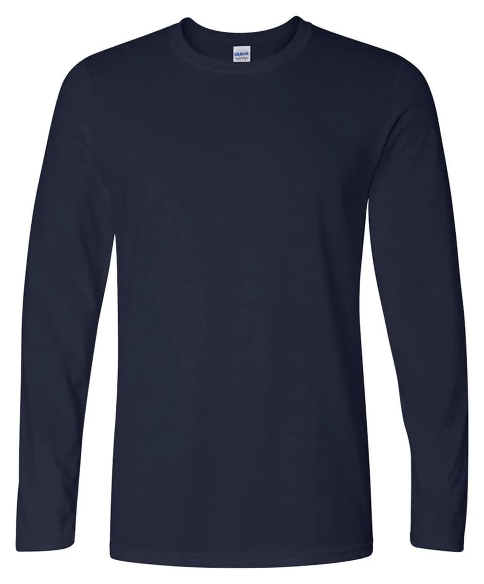 Gildan Softstyle Long Sleeve T-Shirt Navy | Preshrunk 100% Cotton, Regular Fit, Crew Neck (S-3XL) - main product image