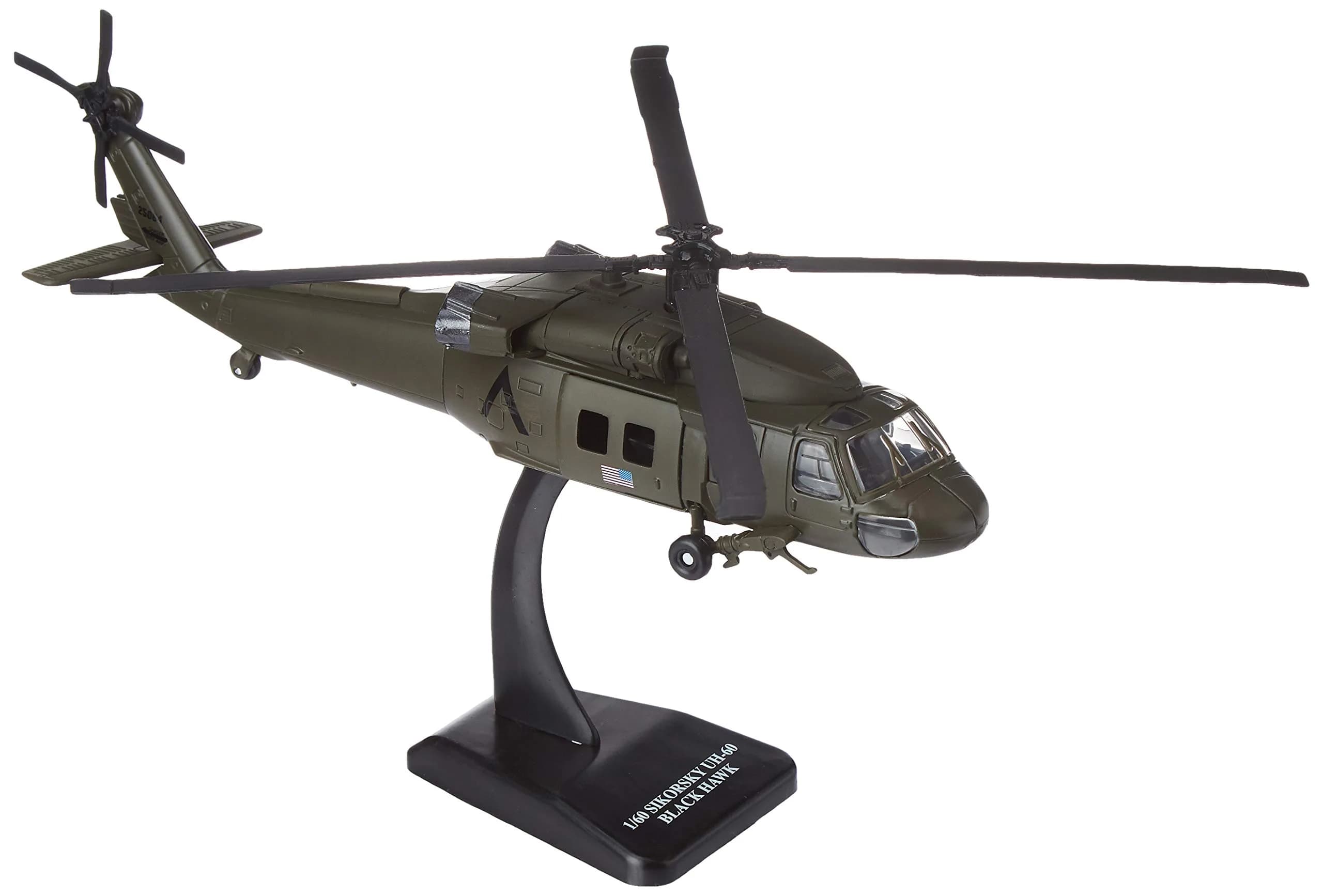 NewRay Sky Pilot UH-60 Black Hawk Diecast Helicopter 9.5 inches | Detailed 1:60 Scale Replica