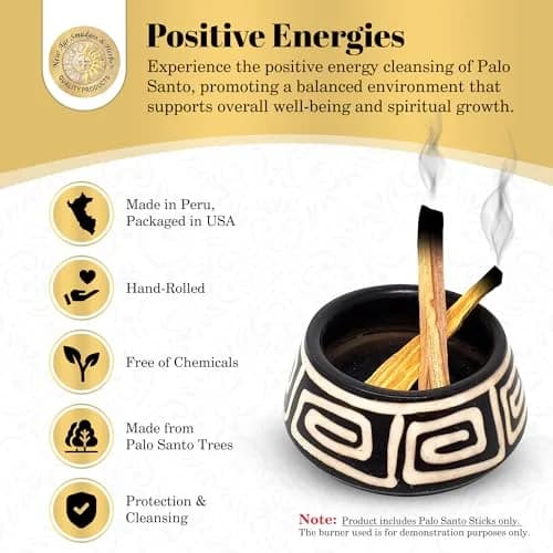 New Age Smudges & Herbs Sacred Palo Santo Wood Incense Sticks | 6 Premium Holy Wood for Cleansing & Meditation thumbnail 3