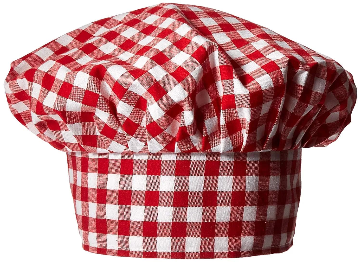 Beistle Red Gingham Fabric Chef's Hat (1 count) | Classic Checkered Pattern for Parties — Red/White