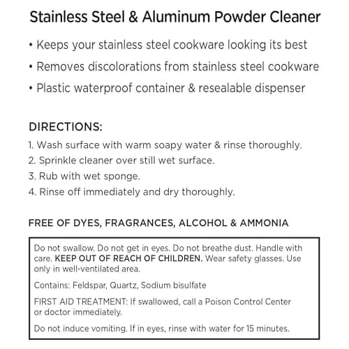 All-Clad Stainless Steel Cleaner Powder 340g (12 Oz) | Restores Shine on Pots & Pans thumbnail 4