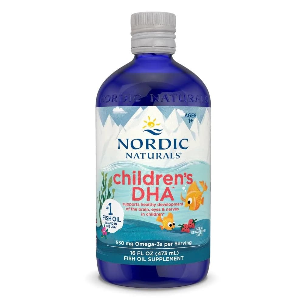 Nordic Naturals Children's DHA, 530 mg Omega-3 Fish Oil - Strawberry - 16oz | Supports Brain & Immunity