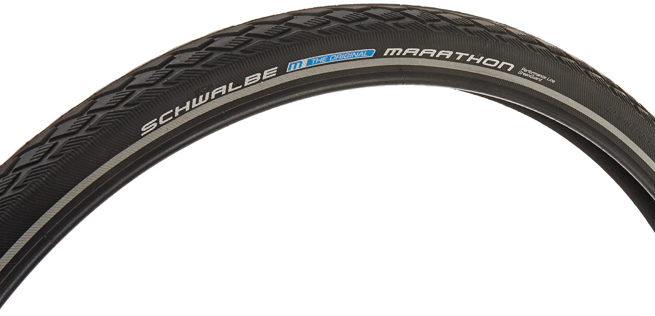 Schwalbe Marathon HS 420 GreenGuard Mountain Bicycle Tire - Wire Bead (26 x 1.50) | Durable, puncture-resistant mountain tire with reflective sidewalls - main product image