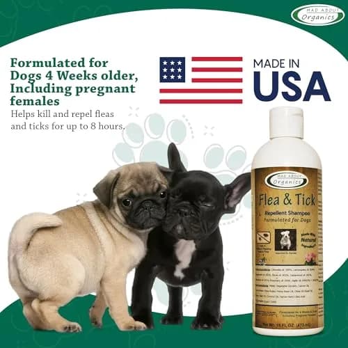 Mad About Organics Flea & Tick Protection Shampoo for Dogs – Gentle, pH Balanced, 16 FL OZ | Natural Shea & Cocoa Butter thumbnail 4
