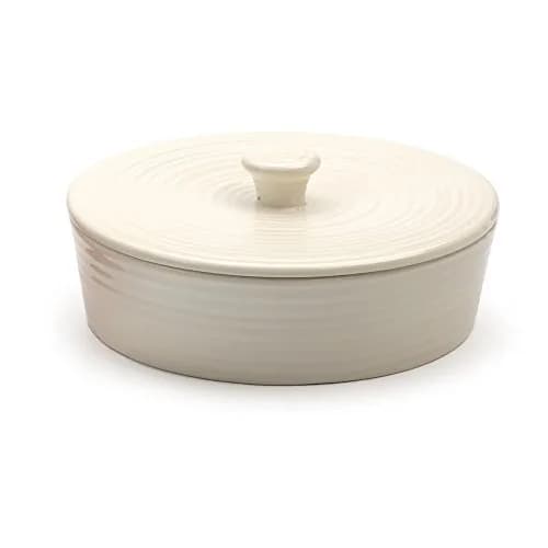 RSVP International Stoneware Tortilla Warmer & Server with Lid | Microwave & Oven Safe, 8.5" Diameter thumbnail 1