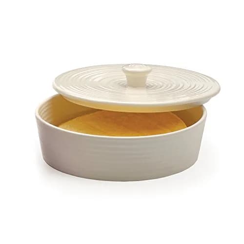 RSVP International Stoneware Tortilla Warmer & Server with Lid | Microwave & Oven Safe, 8.5" Diameter thumbnail 4